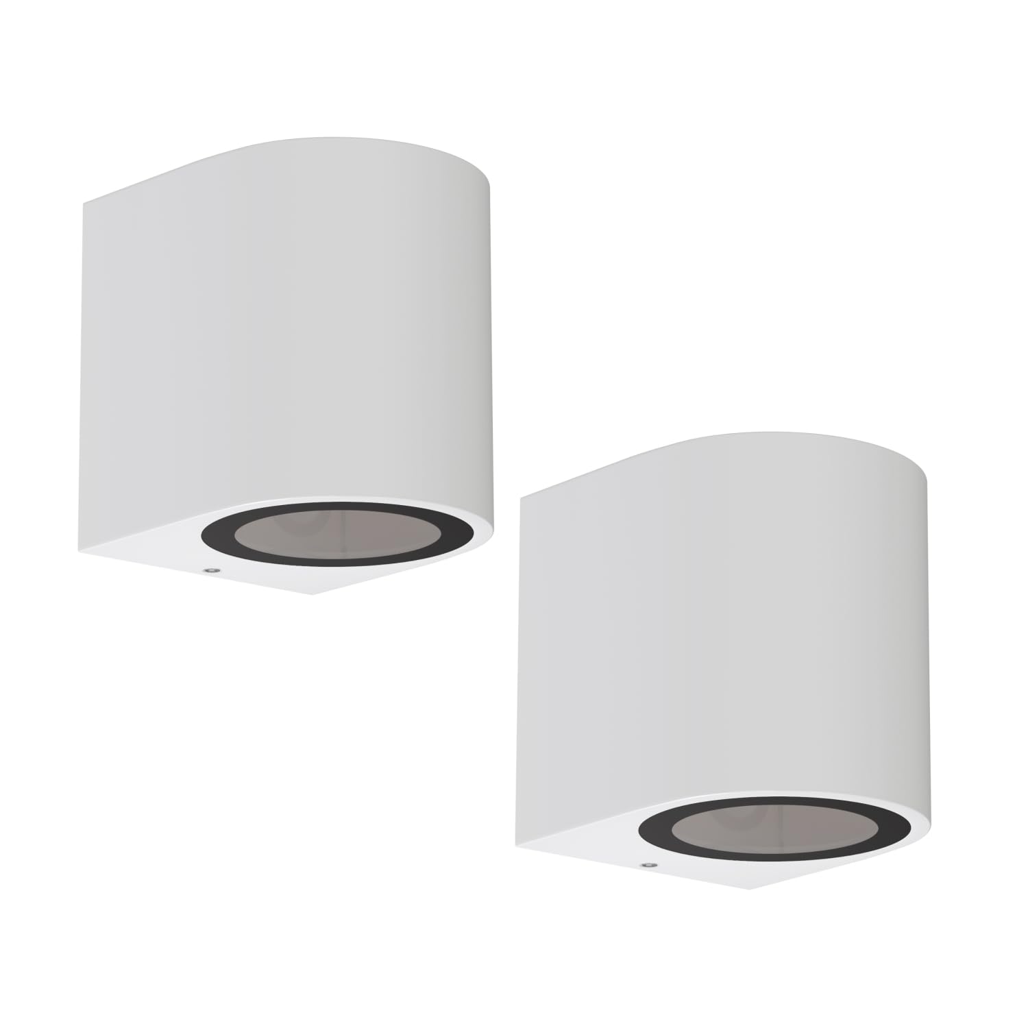 ledscom.de 2 x ALSE wall Light for Outdoors, IP54, Downlight, matt White, Round, 1x GU10 max. 35W