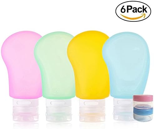 datonten Leakproof Travel Bottles 3oz, Silicone Refillable Travel Containers Travel Tube Sets Cosmetic Toiletry Containers Cream Jar for Shampoo Conditioner Lotion Protein Powder Tablets Pills