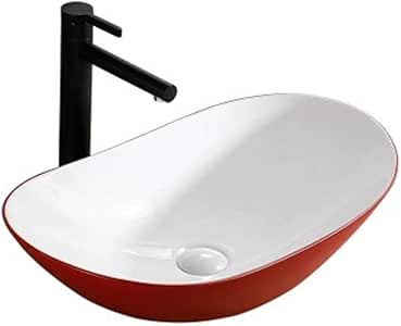 Lavabo del baño Filo-Thin Red nórdica Oval del Buque Fregadero de