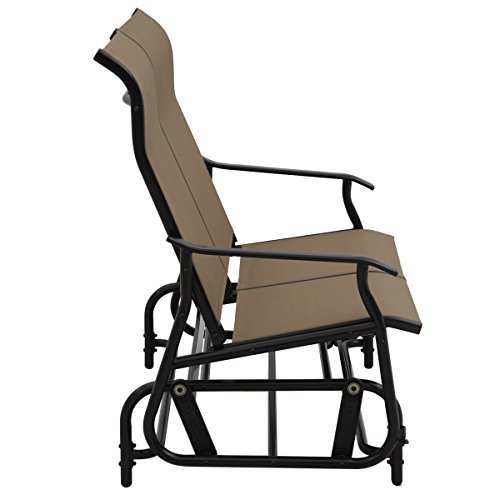image for Giantex Glider Bench Outdoor 2 Person Loveseat Chair Loveseat Armchair