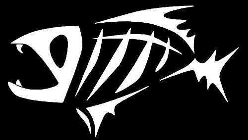 Fish Skeleton G. Loomis Vinyl Decal Sticker|Cars Trucks Vans Walls Laptops|WHITE|5.5 In|KCD547