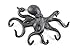 Cast Iron Octopus Hook 11 Inch - Decorative Sealife Metal Wall Hook