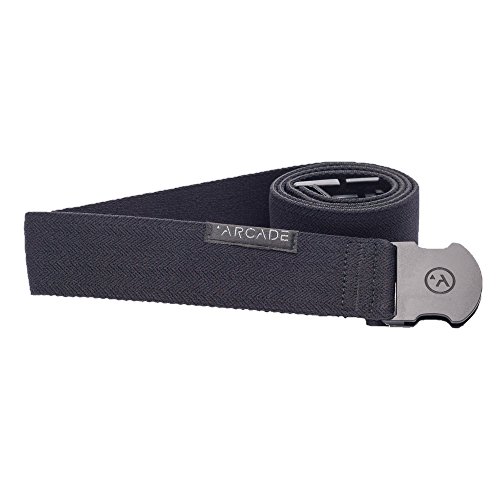 Arcade The Original Unisex Adventure Belt, Heavy Duty Elastic Webbing, Non-Metal Travel Friendly Buckle, Midnighter Black