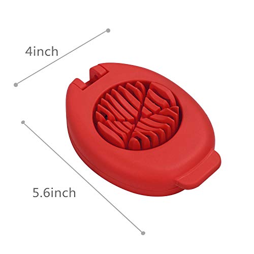Egg Slicer with Stainless Steel Wire, Dishwasher safe, Red