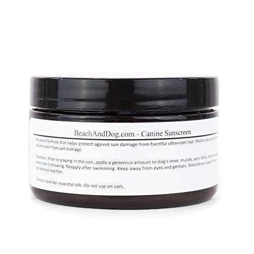 Beach & Dog Co Canine Sunscreen - Zinc and Titanium Dioxide Free - All Natural and Organic Formula for Dogs