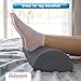 Half Moon Bolster Pillow | Multi Position Lumbar Cushion | Cooling Memory Foam Semi Roll Under Knee Support Pillow For Back Sleepers | Back Pain Relief Leg Pillow For Lower Back, Ankles, Neck (Grey)
