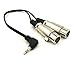 Poyiccot 3.5mm to 2 XLR Female Y Splitter Cable, Right Angle 3.5mm (Mini) 1/8