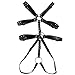 MyCHIC Men's Adjustable PU Leather Full Body Chest Harness with Collar and Armbands