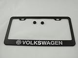 Volkswagen Black License Plate Frame with Caps