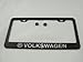 Volkswagen Black License Plate Frame with Caps