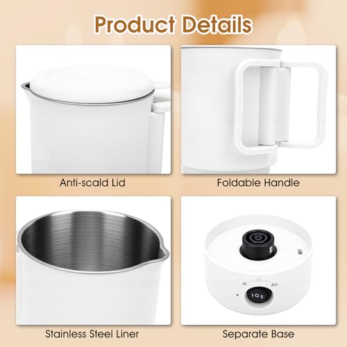 HISUEKIG Wax Melter Electric Candle 800 ml 600 W, Candle Making Kit Melter Wax Candle for Candle Making with 100 Wicks, Thermometer Candle, Mixing Spoon