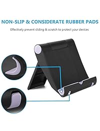 Soporte de escritorio ajustable multiángulo para teléfono celular, tabletas y lectores electrónicos, compatible con iPhone, iPad, Samsung Galaxy y la mayoría de los smartphones, paquete de 2, fabricado por COOLOO
