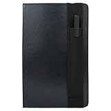 Pen Holder, Pencil Holder for Notebooks [Stylus Capsule] Handcrafted Lightweight Elastic Pouch Sleeve Case for A5 (5.83" x 8.27") Notebooks, Journals and Diaries. [Does Not Include Notebook] (Black)