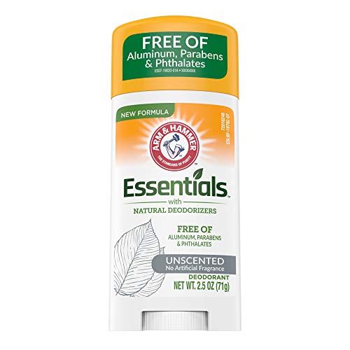 ARM & HAMMER Essentials Deodorant Unscented Solid Oval 2.5oz Made