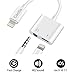 2 in 1 Adapter for iPhone 3.5 mm Headphone Jack Adapt with Cantle iPhone Aux Adapter/iPhone Charging Adapter for iPhone Xs, XS Max, XR, 7/8 Plus and More (White)thumb 2