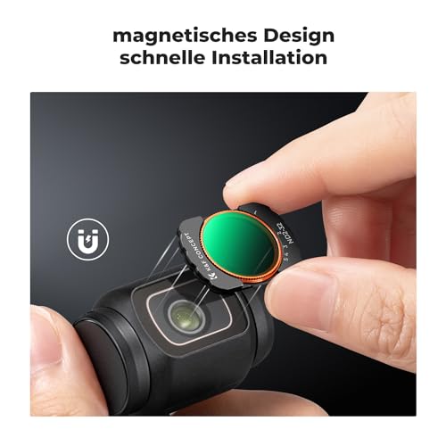 K&F CONCEPT FSD05 Filter Set Compatible with DJI OSMO Pocket 4/3, CPL Filter, ND2-32 ND Filter, Magnetic Black-Mist 1/4 Filter, Osmo Pocket 3 Accessories, Osmo Pocket 4 Accessories (Aluminium Frame)