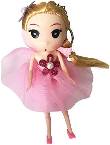 Artswow Fashion Baby Doll Keychain - Decorative Korean Wedding doll for kids boys girls women Birthday Doll Gifts (Pink)