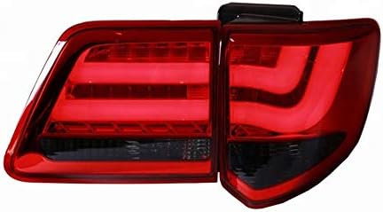 LED Tail Lights Assembly for Toyota Fortuner 2012-UP Black Housing Rear Lamp Brake Reverse Light Rear Back Up Lamp Replacement Accessories,Red+Smoked