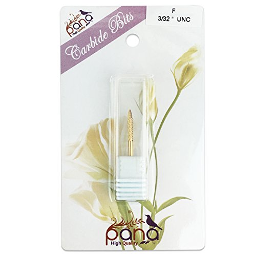 Pana 3/32" Under Nail Cleaner Safety Nail Carbide Bit - Gold Color (Grit: Fine - F) for Electric Dremel Drill Machine