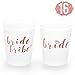 xo, Fetti Rose Gold Bachelorette Party Bride Tribe + Bridal Shower Cups w/ 2 Bride Cup - 16 Count, 16 Oz. | Engagement Party Decorations and Bride To Be Gift