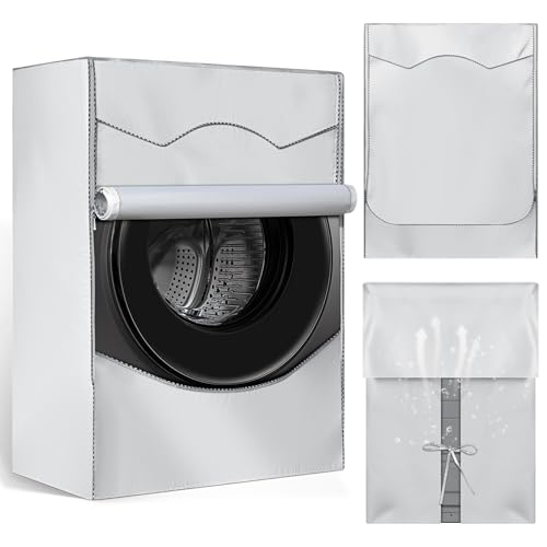 Cozary Waterproof Outdoor Washing Machine Cover, Oxford 420D Washing Machine with Zip, UV Protection Anti-Dust Cover for Washing Machine and Dryer 60 x 65 x 85 cm