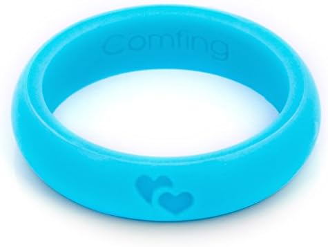 Comfing - Silicone Wedding Ring For Women (Mint - Heart, 7)