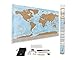 Scratch Off Map of The World with Country Flags, Premium Scratcher, and Accessories is a Great Gift for Travel Enthusiasts; Wall Art Travel Map Poster;Large: 32 inches X 24 inches by Great Landings