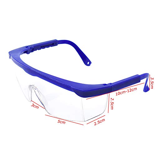 Oral Dentistry Dental Goggles Glasses Clear Safety Glasses with Anti-Fog Lens,Blue Frame