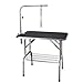 Polar Aurora 36'' Dog Grooming Table, Heavy Duty Pet Grooming Table for Dogs at Home Foldable Grooming Table w/Adjustable Arm & Noose & Mesh Tray Professional Dog Show Stainless Steel Black