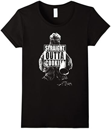 Women's STRAIGHT OUTTA COOKIES Shirt - Funny Cookies T-Shirt Large Black
