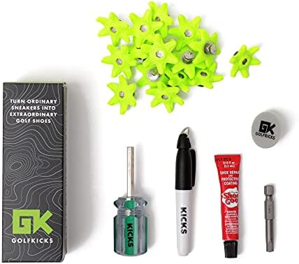Golfkicks Golf Traction Kit for Sneakers with DIY Golf Spikes – Add Soft Spikes to Almost Any Shoe, 20 Count – As Seen On Shark Tank Golfkicks Golf Traction Kit for Sneakers with DIY Golf Spikes – Add Soft Spikes to Almost Any Shoe, 20 Count – As Seen On Shark Tank