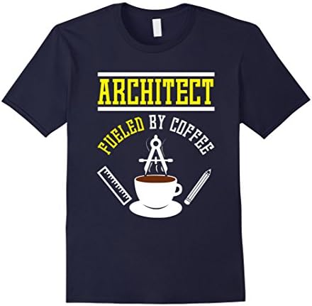 Mens Funny Architect Fueled By Coffee T-shirt Job Meme Quote Gift XL Navy