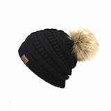 Hatsandscarf CC Exclusives Unisex Ombre Ribbed Confetti Knit Beanie with POM (HAT-43) (Black)