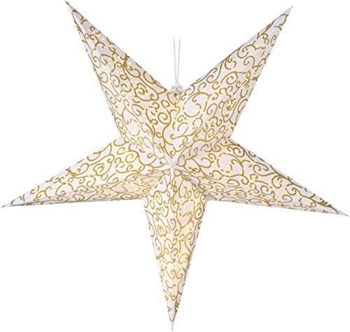 Stella Di Natale Da Appendere.Stella Luminosa Di Carta 75 Cm 15 Led Timer Stella Di Natale Da Appendere Gold Amazon It Illuminazione
