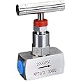 YACO VALVE Stainless steel Needle valve 1/2'' NPT High pressure 2000 PSI, Pressure regulating, flow control, Instrument Gauge Valve, Water Oil Gas