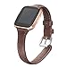 bayite Bands Compatible Fitbit Versa 2 / Fitbit Versa Lite/Fitbit Versa, Slim Genuine Leather Band Replacement Accessories Strap Versa Women Men (5.3