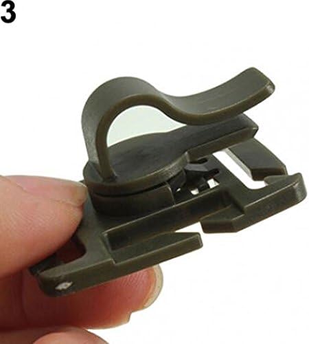 geshiintel 2Pcs Rotatable Water Bladder Tube Trap Hose Clip for Webbing Hydration Backpack - Army Green