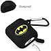 Pocoolo Airpods Case Airpods Accessories Protective Silicone Cover and Skin with Carabiner for Apple Airpods Charging Case (Batman)