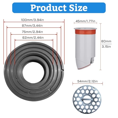 COLDDD Odor-Proof Shower Drain Plug - Backflow Preventer with Magnetic Closure Valve, Hair Catcher, and Silicone Reducer Ring, Fits 1.9''-3.9'' ID Drains, Sewers, and Pipes