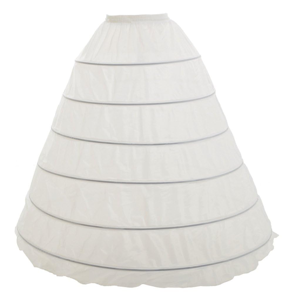 GRACEART Plus Size 6-Hoop Wedding Petticoat Hoop Skirt Bridal Slips