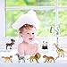 Kimicare Jungle Animals Figures, 52 Pcs Mini Realistic Safari Wild Zoo Plastic Animals Learning Educational Toy Set for Kids Toddlers Forest Farm Animals Playset Cupcake Topper Party Favors Toys