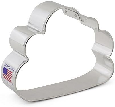 Cloud Cookie Cutter 9.5 cm, Made in USA by Ann Clark, Silver, 3.75" x 2.75" x 1" - Image 3