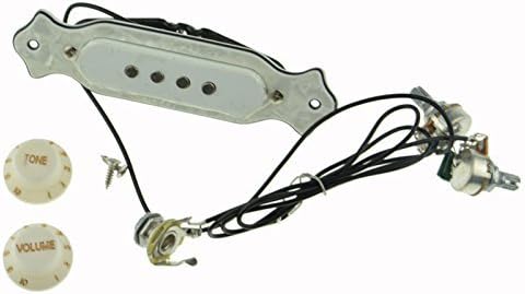 Pxyelec Prewired 4 String Guitar Single Coil Soundhole Pickup Wiring Harness for Cigar Box Guitar with Volume Tone Pots and Knobs - Image 4