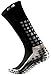 TRUSOX Mid-Calf Crew Cushion Soccer | Football Socks (Pair) with Anti Slip Pads To Reduce Blisters, for Men and Women, Black, Small, Shoe Size US(M 3-6.5, W 4-7.5)