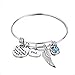 Udobuy®Stainless Steel Memorial Bracelet - I Used To Be His Angel Now He's Mine Dad Angel Wing Hand Stamped Dad Necklace for Memorial Gift Sympathy Gift