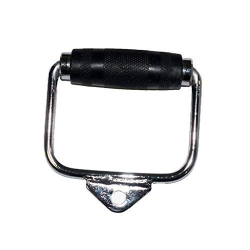 Yuhqc Single D-Handle Single Chrome Handle Cable Attachment with Handgrips (Rubber Handgrips)