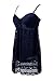 YaYa Bay Swimdress, Womens Retro Vintage Crochet Lace Halter Straps Ruched One Piece Swimsuit Large Size Dark Blue