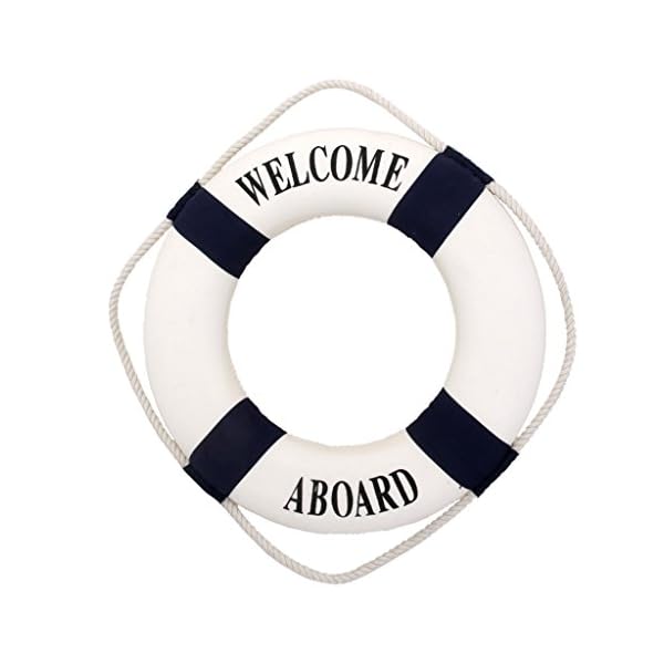 MagiDeal-Welcome-Blue-Nautical-Wall-Decor-Ship-Boat-Ring-Life-Buoy-Preserver-14cm