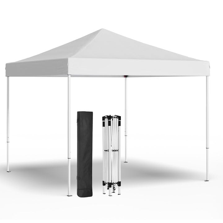 Photo 1 of 10x10ft Pop Up Canopy Tent,Heavy Duty Waterproof Folding Tent for Camping Parties Events Parties,Outdoor Canopy,Portable Sun Shelter,3 Adjustable Height(White)