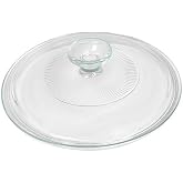 CorningWare French White 2.5 Quart Fluted Round Glass Lid | Tempered Glass | 2.5-Qt Compatible | Transparent Viewing | Oven Safe Design | Durable Construction | Stain &amp; Odor Resistant